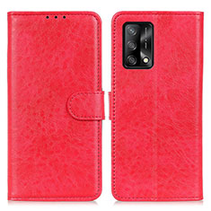 Leather Case Stands Flip Cover Holder A04D for Oppo A95 4G Red