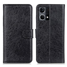 Leather Case Stands Flip Cover Holder A04D for Oppo F21 Pro 4G Black