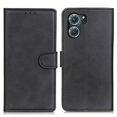 Leather Case Stands Flip Cover Holder A04D for Oppo K10 5G Black
