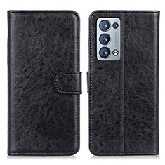 Leather Case Stands Flip Cover Holder A04D for Oppo Reno6 Pro 5G Black