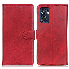 Leather Case Stands Flip Cover Holder A04D for Oppo Reno7 SE 5G Red