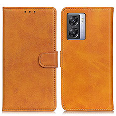 Leather Case Stands Flip Cover Holder A04D for Realme V23 5G Brown