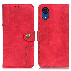 Leather Case Stands Flip Cover Holder A04D for Samsung Galaxy A03 Core Red
