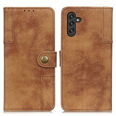 Leather Case Stands Flip Cover Holder A04D for Samsung Galaxy A04s Brown