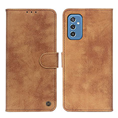 Leather Case Stands Flip Cover Holder A04D for Samsung Galaxy M52 5G Brown