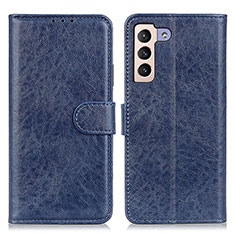 Leather Case Stands Flip Cover Holder A04D for Samsung Galaxy S21 5G Blue