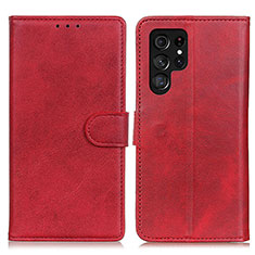 Leather Case Stands Flip Cover Holder A04D for Samsung Galaxy S21 Ultra 5G Red
