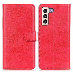 Leather Case Stands Flip Cover Holder A04D for Samsung Galaxy S23 Plus 5G Red