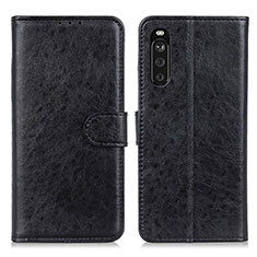 Leather Case Stands Flip Cover Holder A04D for Sony Xperia 10 III Black
