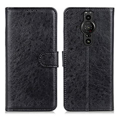 Leather Case Stands Flip Cover Holder A04D for Sony Xperia PRO-I Black