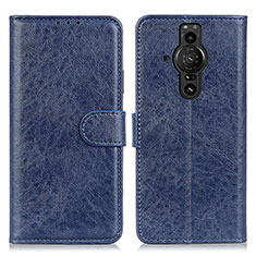 Leather Case Stands Flip Cover Holder A04D for Sony Xperia PRO-I Blue