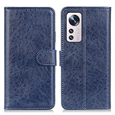 Leather Case Stands Flip Cover Holder A04D for Xiaomi Mi 12 Lite 5G Blue