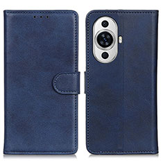 Leather Case Stands Flip Cover Holder A05D for Huawei Nova 11 Pro Blue
