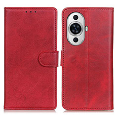 Leather Case Stands Flip Cover Holder A05D for Huawei Nova 11 Pro Red