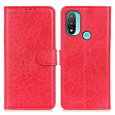 Leather Case Stands Flip Cover Holder A05D for Motorola Moto E20 Red