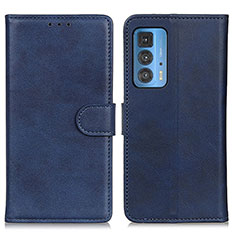 Leather Case Stands Flip Cover Holder A05D for Motorola Moto Edge 20 Pro 5G Blue