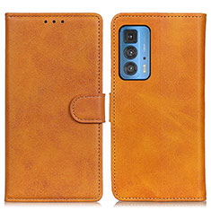 Leather Case Stands Flip Cover Holder A05D for Motorola Moto Edge 20 Pro 5G Brown