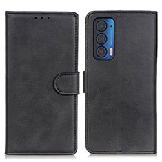 Leather Case Stands Flip Cover Holder A05D for Motorola Moto Edge (2021) 5G Black