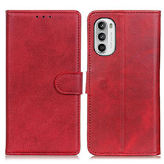 Leather Case Stands Flip Cover Holder A05D for Motorola Moto Edge (2022) 5G Red