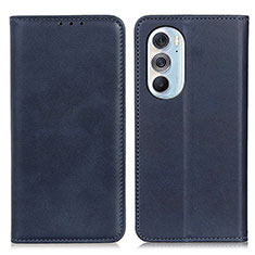 Leather Case Stands Flip Cover Holder A05D for Motorola Moto Edge 30 Pro 5G Blue