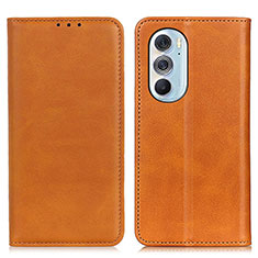 Leather Case Stands Flip Cover Holder A05D for Motorola Moto Edge 30 Pro 5G Light Brown
