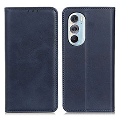 Leather Case Stands Flip Cover Holder A05D for Motorola Moto Edge Plus (2022) 5G Blue