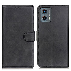 Leather Case Stands Flip Cover Holder A05D for Motorola Moto G 5G (2023) Black