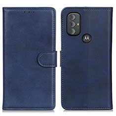 Leather Case Stands Flip Cover Holder A05D for Motorola Moto G Play (2023) Blue