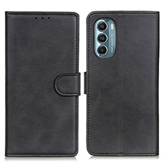 Leather Case Stands Flip Cover Holder A05D for Motorola Moto G Stylus (2022) 4G Black
