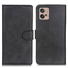 Leather Case Stands Flip Cover Holder A05D for Motorola Moto G32 Black