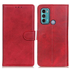 Leather Case Stands Flip Cover Holder A05D for Motorola Moto G40 Fusion Red
