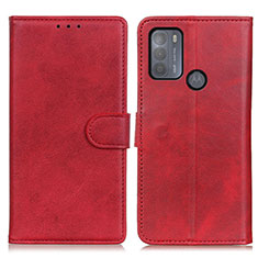 Leather Case Stands Flip Cover Holder A05D for Motorola Moto G50 Red