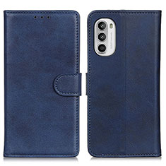 Leather Case Stands Flip Cover Holder A05D for Motorola MOTO G52 Blue