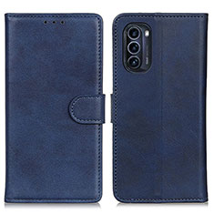 Leather Case Stands Flip Cover Holder A05D for Motorola Moto G52j 5G Blue