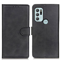 Leather Case Stands Flip Cover Holder A05D for Motorola Moto G60s Black