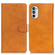 Leather Case Stands Flip Cover Holder A05D for Motorola Moto G82 5G Brown