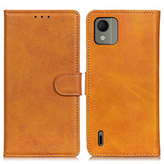 Leather Case Stands Flip Cover Holder A05D for Nokia C110 Brown