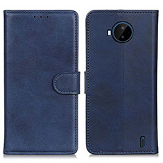Leather Case Stands Flip Cover Holder A05D for Nokia C20 Plus Blue