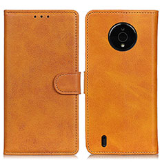 Leather Case Stands Flip Cover Holder A05D for Nokia C200 Brown
