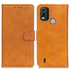 Leather Case Stands Flip Cover Holder A05D for Nokia C21 Plus Brown