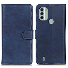 Leather Case Stands Flip Cover Holder A05D for Nokia C31 Blue