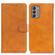 Leather Case Stands Flip Cover Holder A05D for Nokia G400 5G Brown