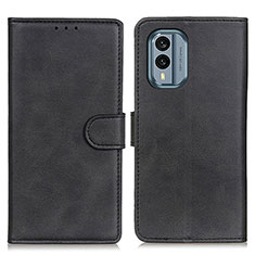 Leather Case Stands Flip Cover Holder A05D for Nokia X30 5G Black