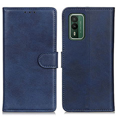 Leather Case Stands Flip Cover Holder A05D for Nokia XR21 Blue