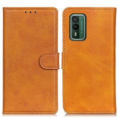 Leather Case Stands Flip Cover Holder A05D for Nokia XR21 Brown