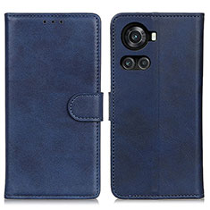 Leather Case Stands Flip Cover Holder A05D for OnePlus 10R 5G Blue