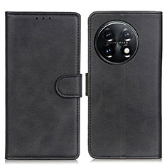 Leather Case Stands Flip Cover Holder A05D for OnePlus 11 5G Black