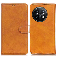 Leather Case Stands Flip Cover Holder A05D for OnePlus 11 5G Brown