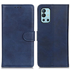 Leather Case Stands Flip Cover Holder A05D for OnePlus 9R 5G Blue