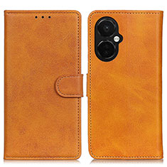 Leather Case Stands Flip Cover Holder A05D for OnePlus Nord CE 3 5G Brown